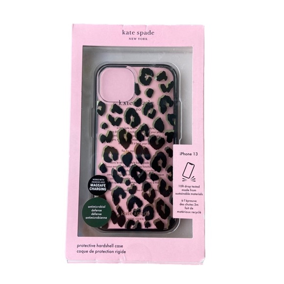 kate spade Accessories - KATE SPADE GOLD AND BLACK LEOPARD ANIMAL PRINT IPHONE 13 PHONE CASE (New in box)